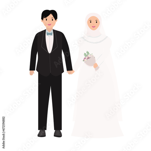 bride and groom wedding couple vector