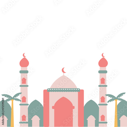 Mosque vector ornament illustration moslem ramadan