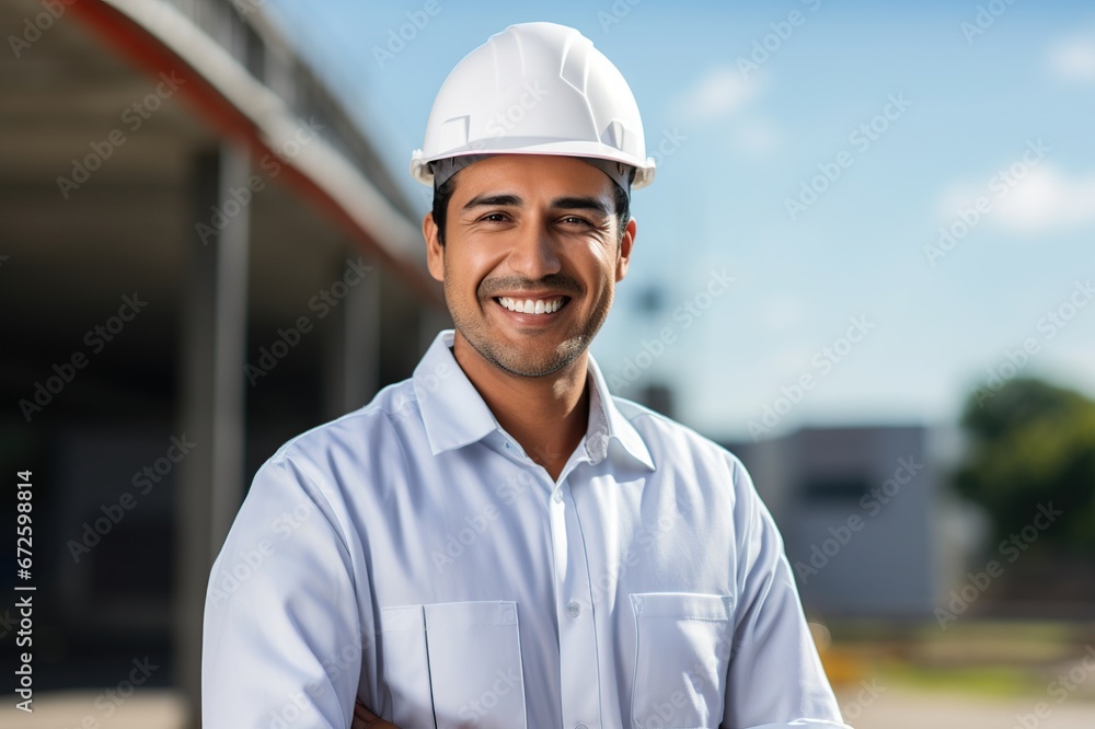 Construction worker, civil engineer with safety helmet in construction site, Construction worker checking and controlling project on building site, Contractor or architect Construction worker, civil engineer with safety helmet in construction site, Construction worker checking and controlling project on building site, Contractor or architect