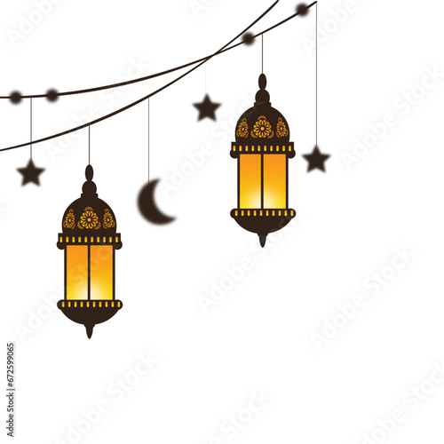Lantern islamic ornament vector icon illustration