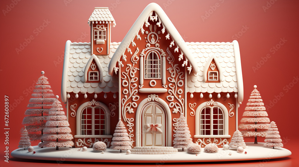 Christmas holiday gingerbread house background.