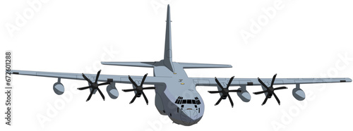 USMC C-130J Editable Vector Illustration - For Patches, Banners and Posters	