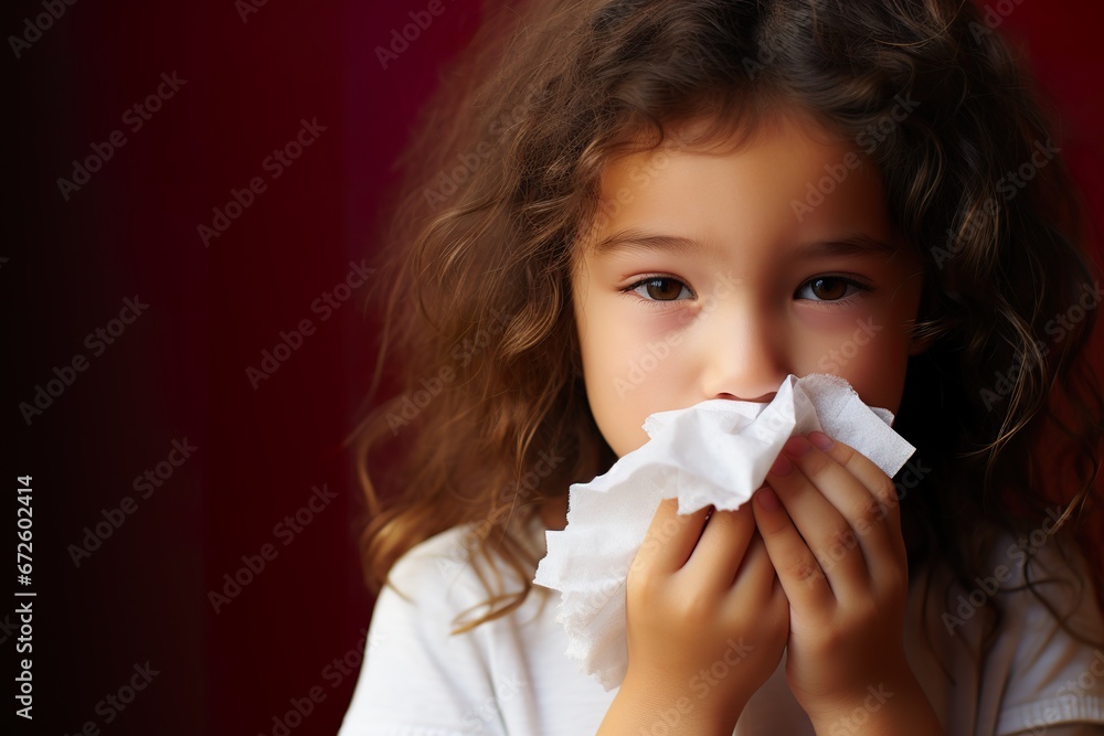 Child uses tissue to stop nosebleeds minimalistic superb clean image Child uses tissue to stop nosebleeds minimalistic superb clean image