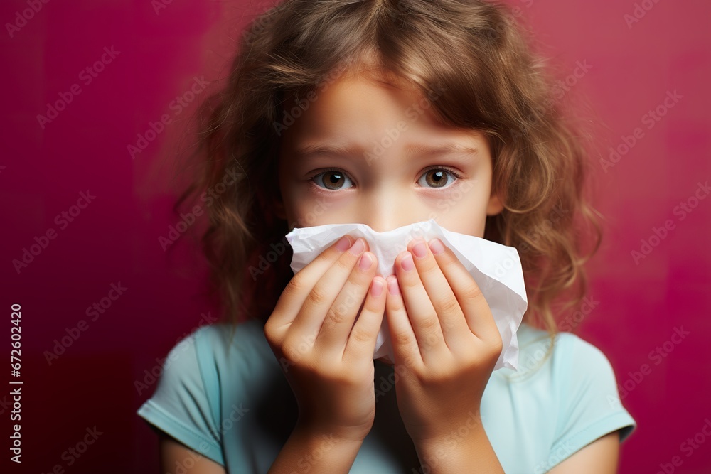 Child uses tissue to stop nosebleeds minimalistic superb clean image Child uses tissue to stop nosebleeds minimalistic superb clean image