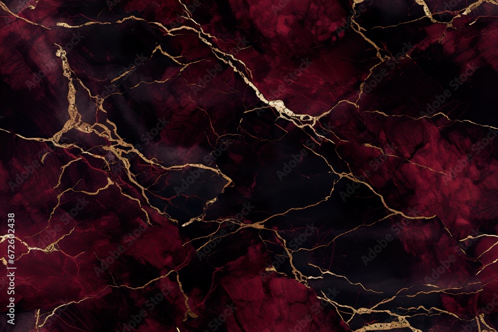 Dark red seamless pattern with marbling effect. Applicable for fabric print, textile, wrapping paper, wallpaper. Dark background with golden details. Repeatable marble texture. Dark red seamless pattern with marbling effect. Applicable for fabric print, textile, wrapping paper, wallpaper. Dark background with golden details. Repeatable marble texture.