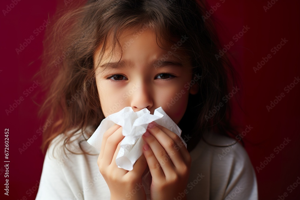 Child uses tissue to stop nosebleeds minimalistic superb clean image Child uses tissue to stop nosebleeds minimalistic superb clean image