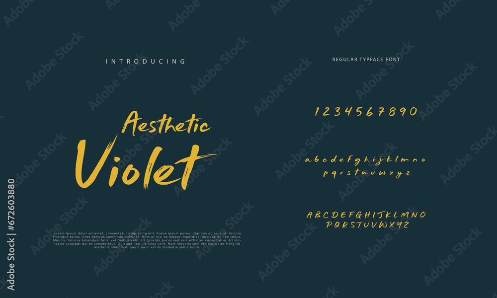 Fototapeta premium Best Alphabet Painting Paint Brush Beauty Script Logotype Font lettering handwritten
