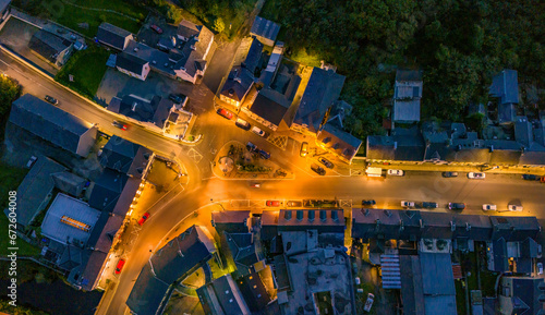 Aerial night view of Ardara in County Donegal - Ireland photo