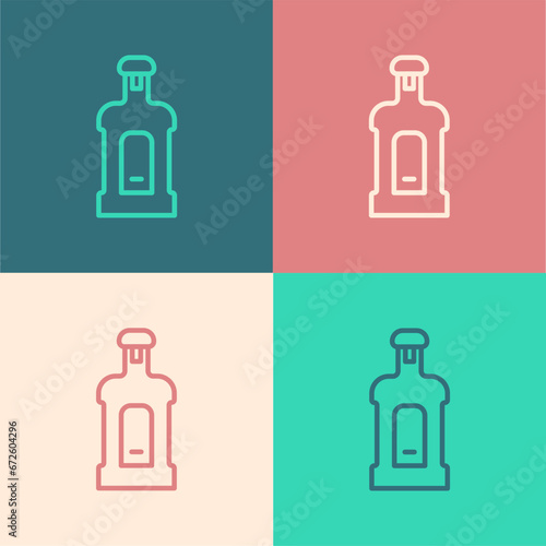 Pop art line Orujo icon isolated on color background. Vector