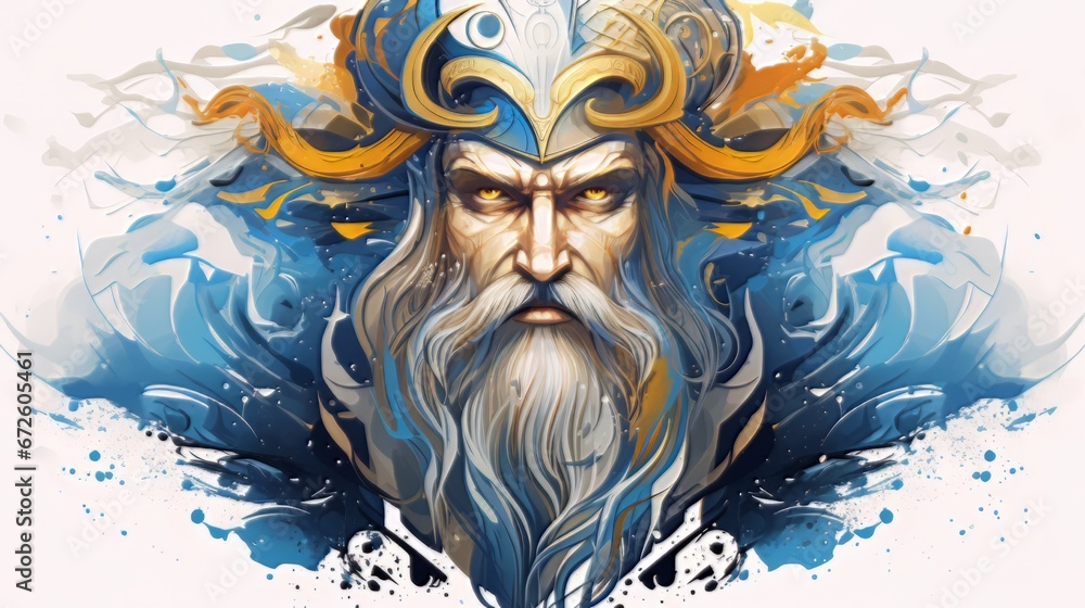 Odin - The nordic god of wisdom and allfather - obrazy, fototapety, plakaty 