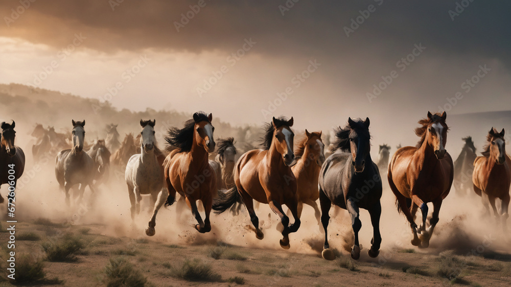 Obraz premium herd of horses