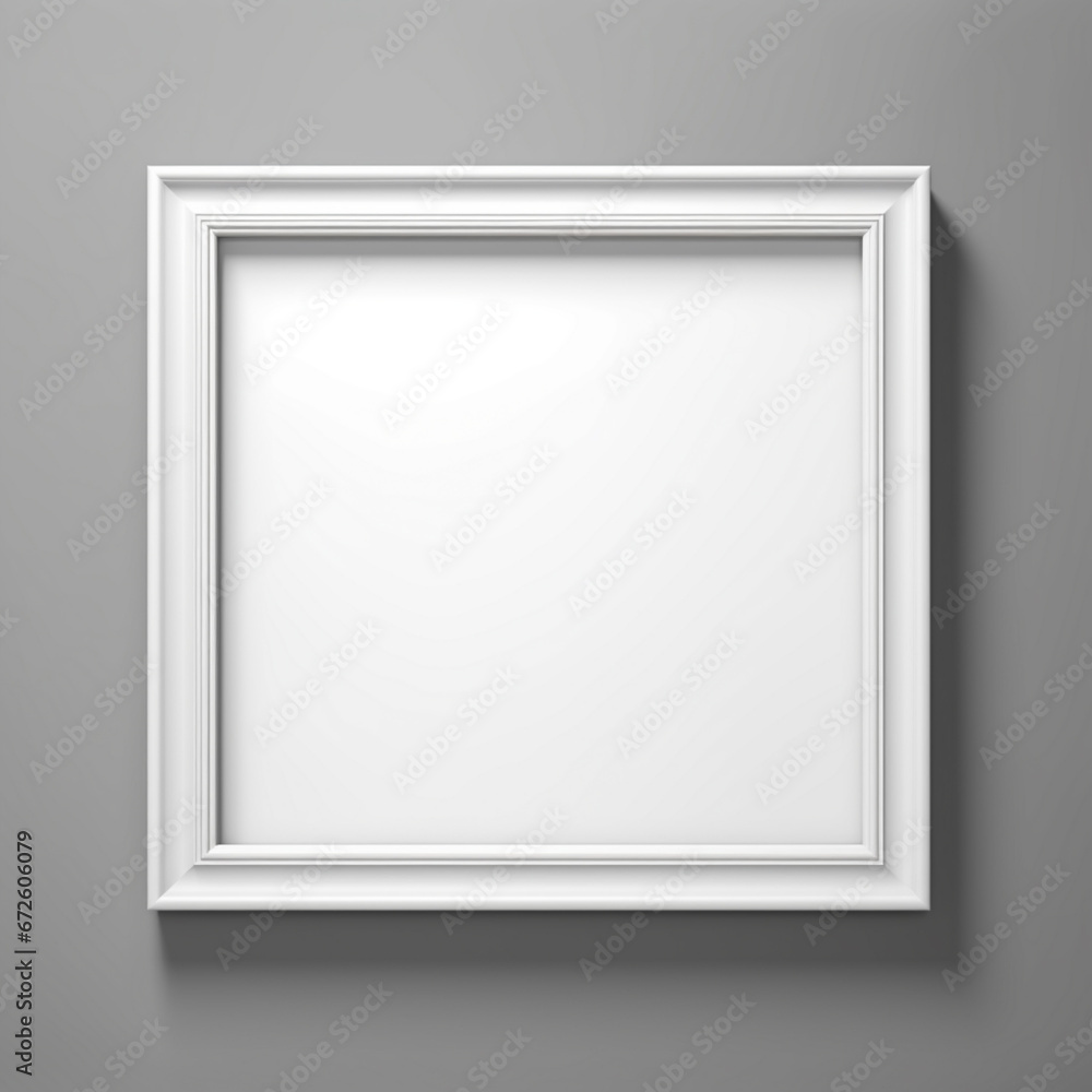 empty white picture frame lying on grey wall empty white picture frame lying on grey wall