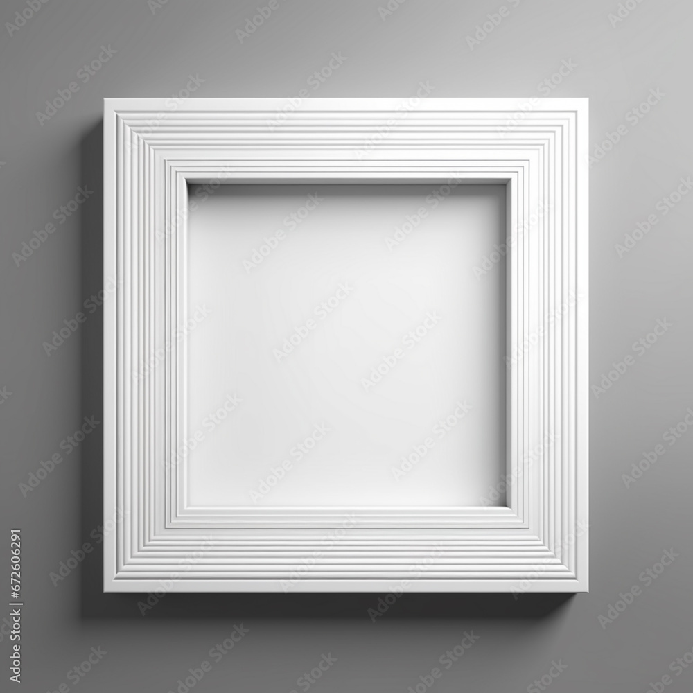 empty white picture frame lying on grey wall empty white picture frame lying on grey wall