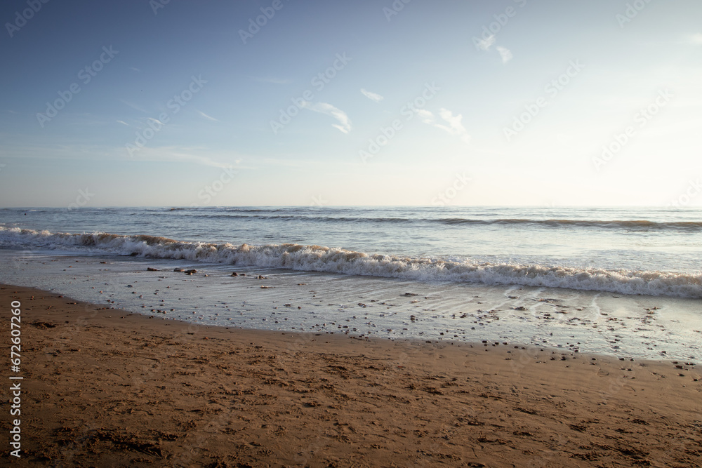 A beautiful sandy beach scene