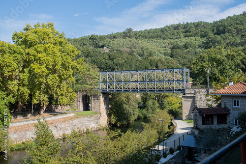 old railway bridge in Ribadavia, Ourense. Galicia, Spain.