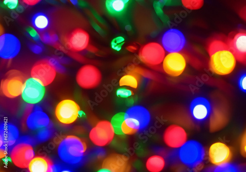 Colorful festive Christmas lights on display