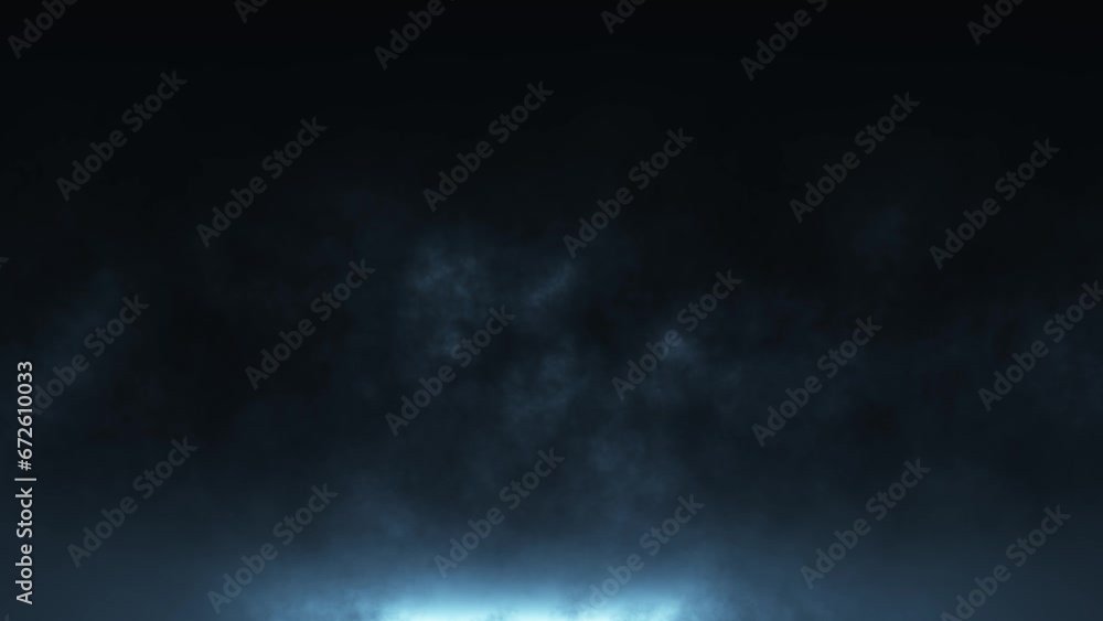 abstract blue clouds and fog background animation, 4k seamless loop