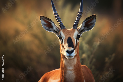 Closeup shot of a beautiful thompson's gazelle, aesthetic look