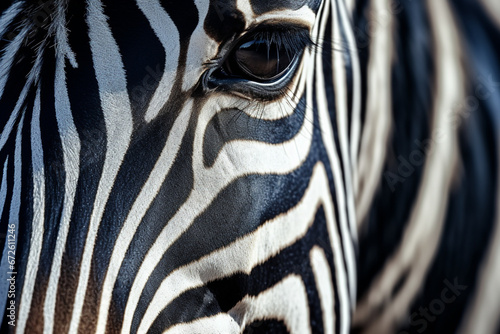 Closeup shot of a beautiful zebra  aesthetic look