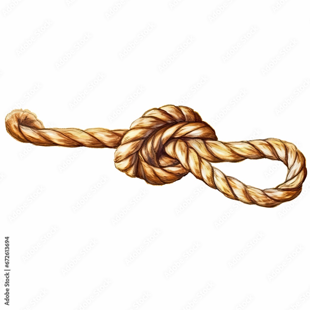 AI generated illustration of a beautiful watercolor painting of a decorative rope knot