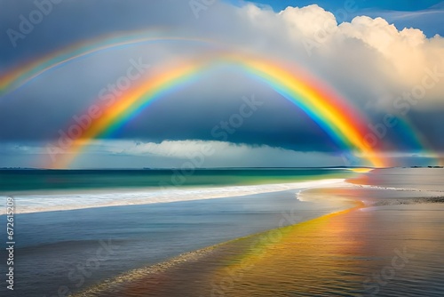 rainbow on the beach © Sofia Saif
