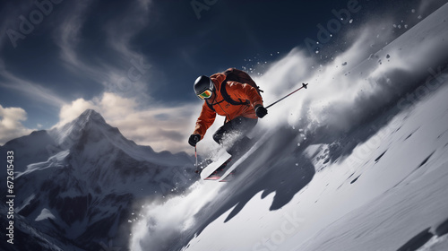 skier on the mountains