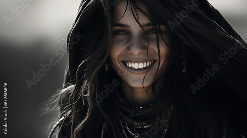 portrait of a young pretty gypsy woman photo