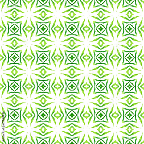 Chevron watercolor pattern. Green wondrous boho