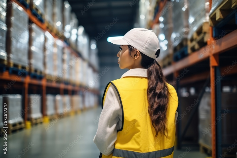 Women using tablets to check and analyze data in the warehouse Women using tablets to check and analyze data in the warehouse