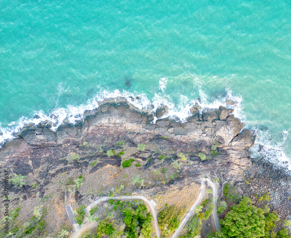 Birdseye view Port Douglas Coast Line Queensland Australia