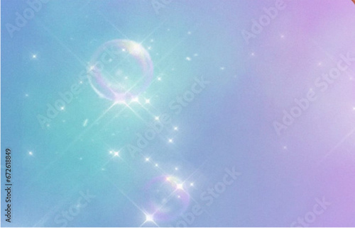 The sparkling colorful background emits starlight