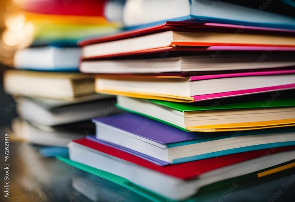 AI-generated illustration of a stack of hardcover books in a variety of colors AI-generated illustration of a stack of hardcover books in a variety of colors