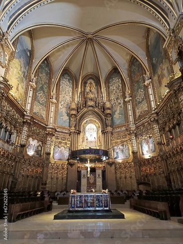 The main altar of the Basilica of Montserrat, Catalonia, Spain