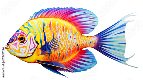 Colorful tropical fish Ai Generative