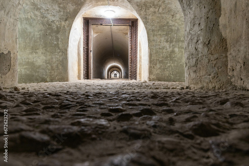 tunnel of concrete fortifications of the First World War, forts-fortresses