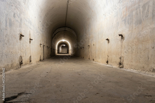 tunnel of concrete fortifications of the First World War, forts-fortresses