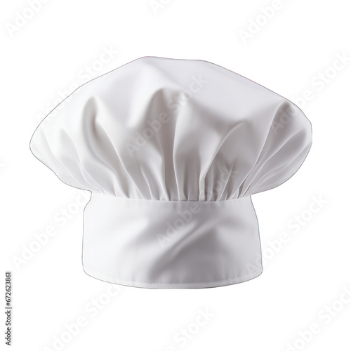 Tall and White Chef's Hat Isolated on Transparent or White Background, PNG