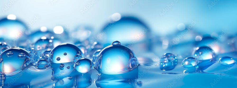 Water Bubbles Motion Blur Panorama for Web Banner, Freshwater Drops Background Water Bubbles Motion Blur Panorama for Web Banner, Freshwater Drops Background