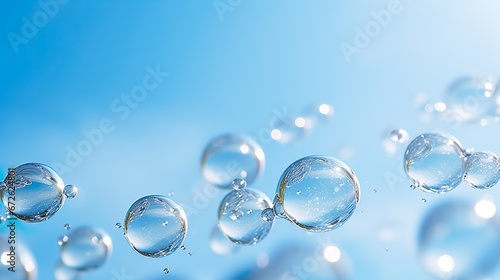 Water Bubbles Motion Blur Panorama for Web Banner  Freshwater Drops Background