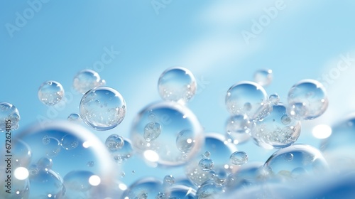 Wallpaper Mural Water Bubbles Motion Blur Panorama for Web Banner, Freshwater Drops Background Torontodigital.ca