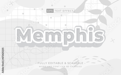 editable memphis text effect, geometric memphis background,