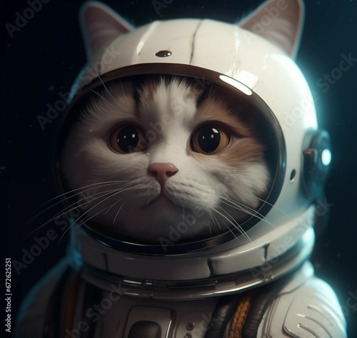 Cat wearing a space suit