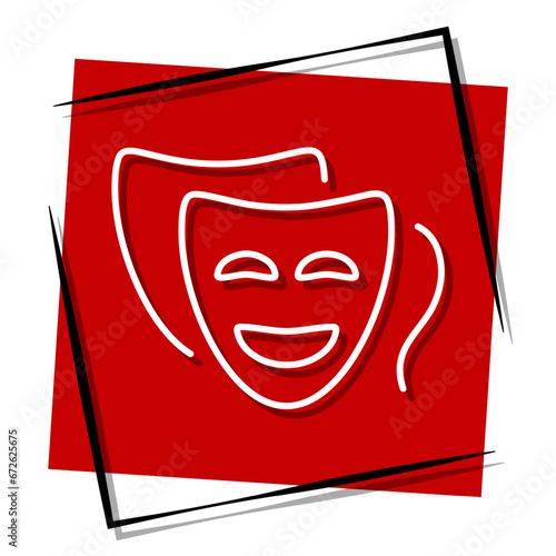 comedy red banner in frame. Vector illustration.