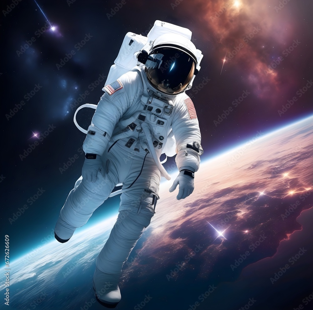 Fototapeta premium Astronaut floating in space