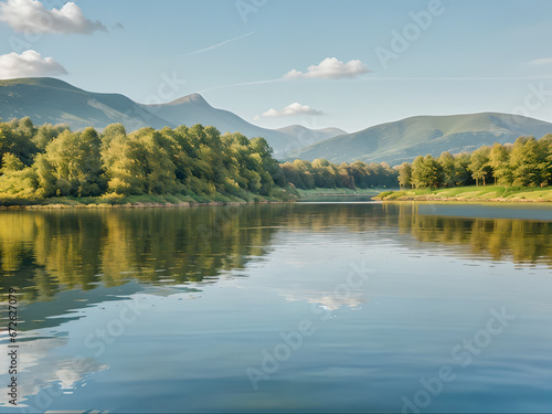 lake and mountains