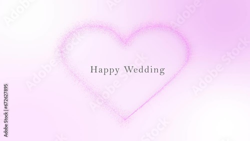 キラキラするハート happywedding文字 photo