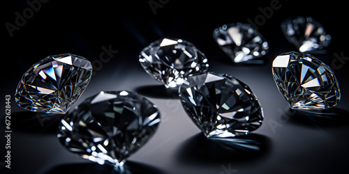 diamond on black  Luxurious Diamond with Dark Elegance