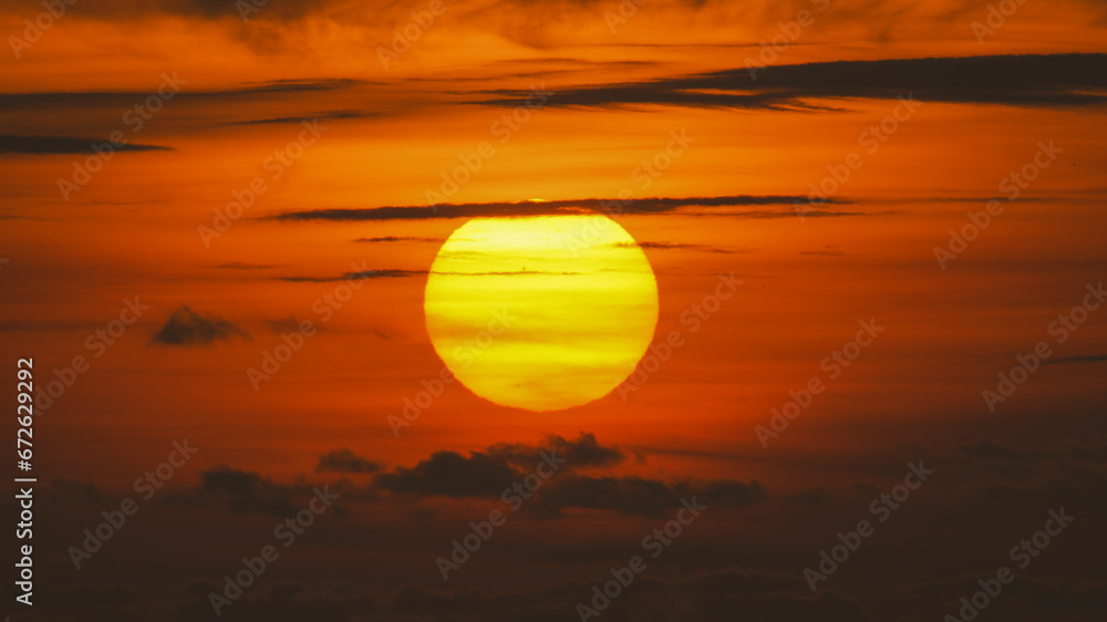 big sun with sunset over the sea big sun with sunset over the sea