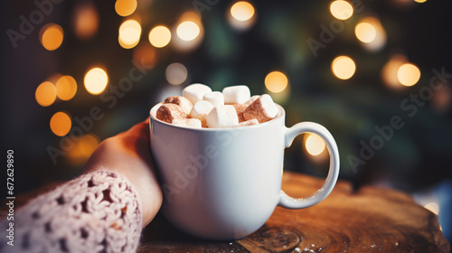 Hand holding a cup of hot drink