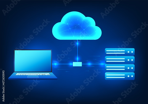 Cloud technology that connects computers and servers It means transferring important data to a system that stores work files and can be retrieved and used anywhere. There is a security system.